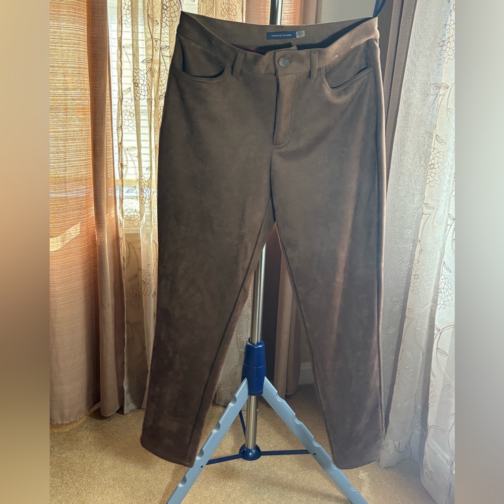Tommy Hilfiger suede skinny leg trouser